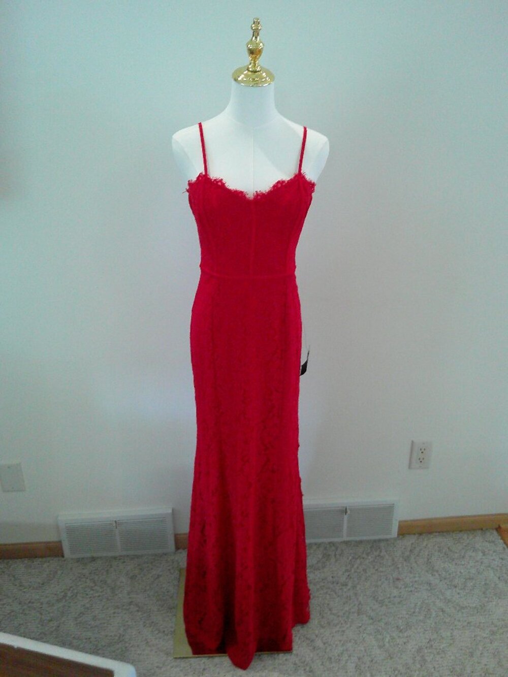 Lulu's Red Lace Maxi Dress Medium
